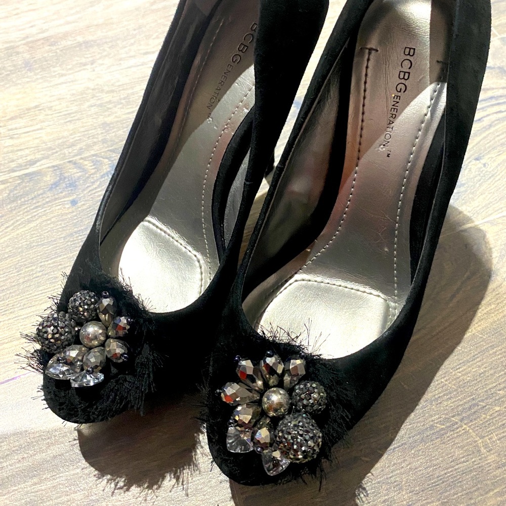 Black platform stilettos